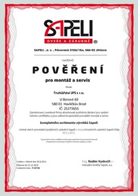 Certifikát SAPELI